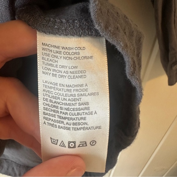 Free People Charcoal Blouse with Lace Detail, Size Small, EUC - Picture 6 of 9